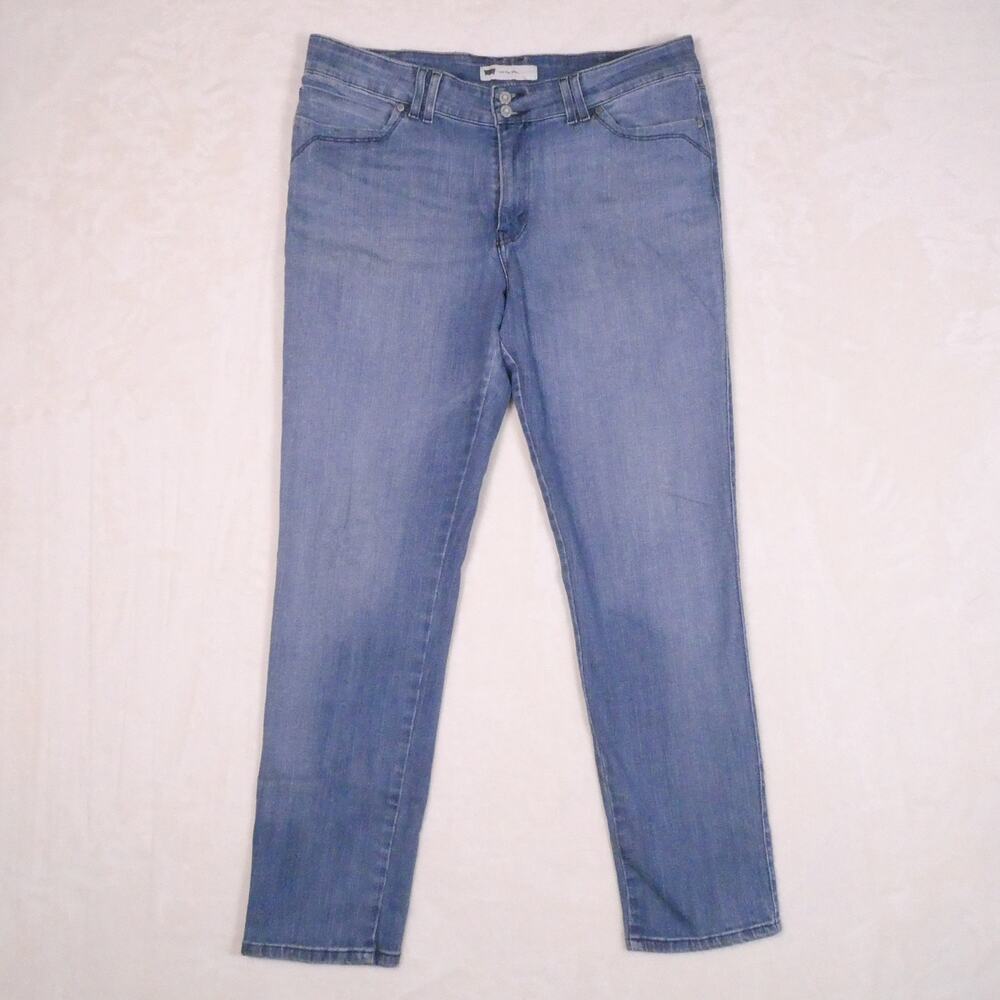 Levi's Mid Rise Skinny Jeans Size 14 Faded Embroidered Flap Pockets Y2K
